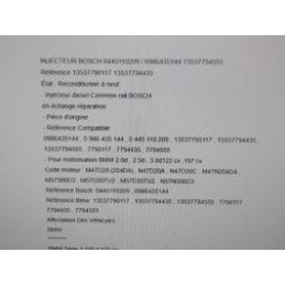 Injecteurs de BMW SERIE 3...